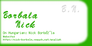 borbala nick business card